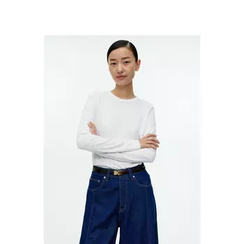 Футболка Arket с круглым вырезом и длинными рукавами, белый