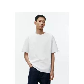 Футболка Arket с круглым вырезом и короткими рукавами, белый