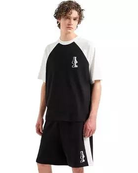 Футболка Armani Exchange Colored Blocked Regular Fit Tee With Stacked Ax Logo, цвет Black/Off White