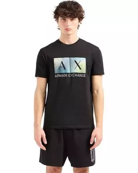 Футболка Armani Exchange Regular Fit Cotton Gradiant Box Logo, черный
