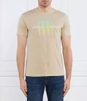 Футболка Armani Exchange Regular Fit с логотипом, бежевый