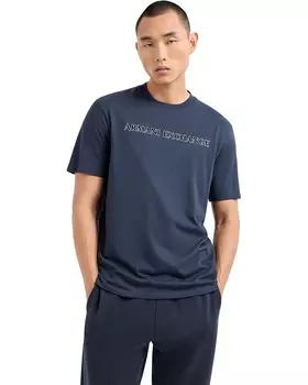 Футболка Armani Exchange Textured Logo Regular Fit Cotton Jersey Tee, синий