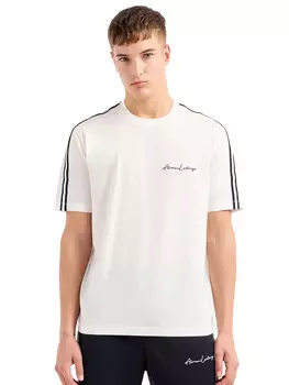 Футболка armani t-shirt con logo signature Exchange, белый