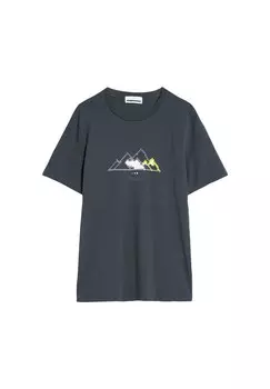 Футболка Armedangels JAAMES PIXXEL MOUNTAIN, камень