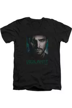 Футболка Arrow Good Eye с коротким рукавом и V-образным вырезом для взрослых из хлопка премиум-класса Gildan, черный