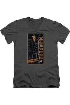 Футболка Arrow Mirakura Energy Drink с коротким рукавом и V-образным вырезом для взрослых из хлопка премиум-класса Gildan, цвет charcoal