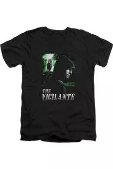 Футболка Arrow Star City Defender с коротким рукавом и V-образным вырезом для взрослых из премиального хлопка Gildan, черный