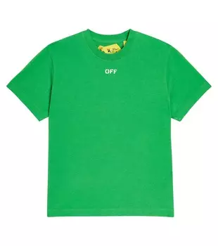 Футболка arrows из хлопка Off-White Kids, зеленый