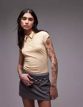 Футболка ASOS DESIGN черного цвета с круглым вырезом и ребристыми манжетами