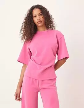 Футболка ASOS DESIGN Cupro Corset Taile розового цвета