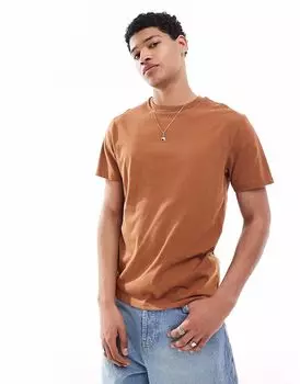 Футболка ASOS DESIGN Essential с круглым вырезом цвета ржавчины