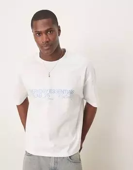 Футболка ASOS DESIGN плотная с заниженной линией плеч 240 г белого цвета