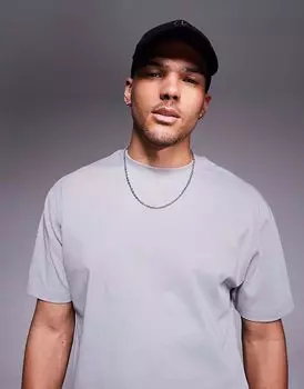 Футболка ASOS DESIGN плотная, свободного кроя, серого цвета - СЕРАЯ