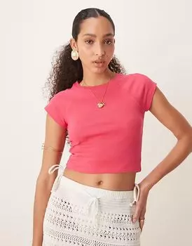 Футболка ASOS DESIGN реглан для малышей малинового цвета