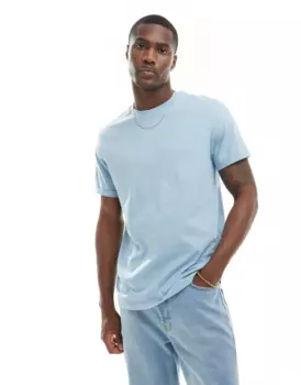Футболка Asos Design Roll Sleeve, голубой