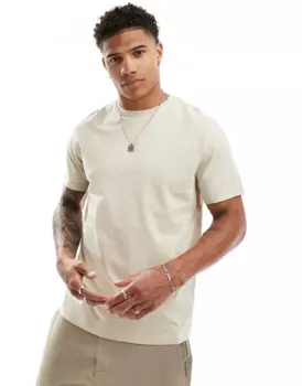 Футболка Asos Design Roll Sleeve, серо-бежевый