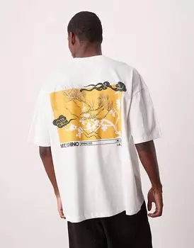 Футболка ASOS DESIGN свободного кроя с сувенирной графикой белого цвета