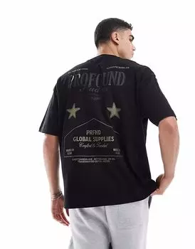 Футболка ASOS DESIGN свободного кроя с уличной графикой черного цвета