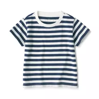 Футболка Atamasurut с круглым вырезом и короткими рукавами (для малышей) MUJI, граница военно-морского флота