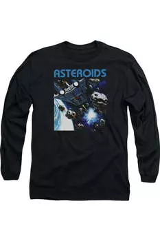 Футболка Atari 2600 Asteroids с длинным рукавом для взрослых Gildan, черный