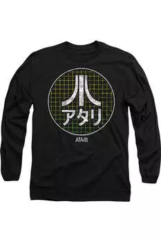 Футболка Atari Japanese Grid с длинным рукавом для взрослых Gildan, черный