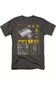 Футболка Atari Kanji Squares с коротким рукавом для взрослых Gildan, цвет charcoal