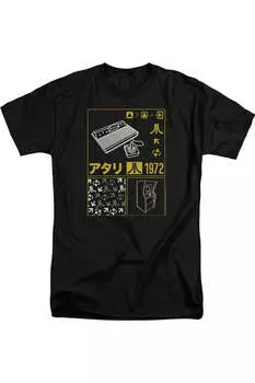 Футболка Atari Kanji Squares с коротким рукавом для взрослых Gildan, черный