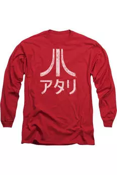 Футболка Atari Rough Kanji с длинным рукавом для взрослых Gildan, красный