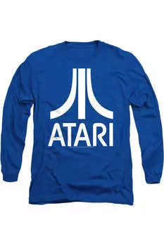 Футболка Atari с длинным рукавом и логотипом Atari для взрослых Gildan, синий
