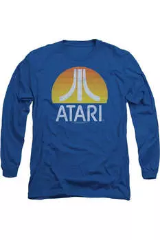 Футболка Atari Sunrise Eroded с длинным рукавом для взрослых Gildan, синий