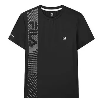 Футболка athletics logo printing round neck pullover short sleeve black Fila, черный