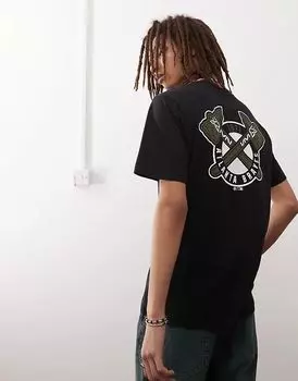 Футболка Atlanta Braves с альтернативным мотивом на спине черного цвета 47 Brand