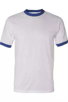 Футболка Augusta Sportswear 50/50 Ringer, цвет white/ royal