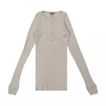 Футболка Auralee Organic Soft Rib Henly Neck Pullover T-Shirt 'Ivory', белый