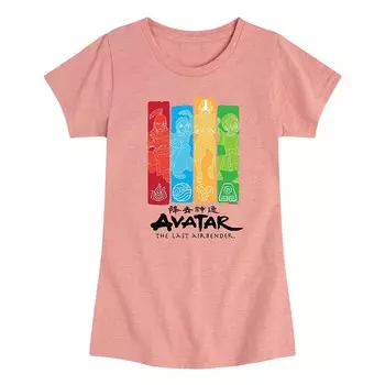 Футболка «Аватар: последний маг воздуха» для девочек 7–16 лет Four Nation Bars Licensed Character, розовый