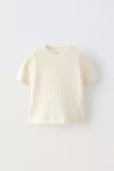 Футболка ажурной вязки ZARA, экрю