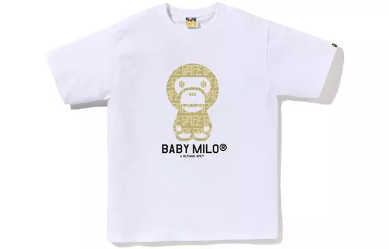 Футболка Baby Milo с монограммой и логотипом BAPE A Bathing Ape, черный
