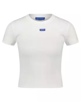 Футболка baby tee_b приталенного кроя Hugo, белый