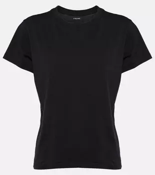 Футболка baby tee из хлопкового джерси Frame, черный