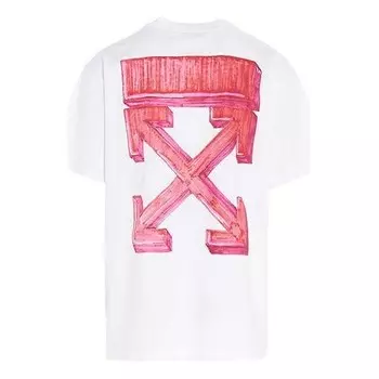 Футболка back arrow printing pattern round neck short sleeve loose fit white Off-White, белый