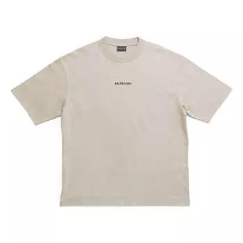 Футболка back t-shirt medium fit 'beige' Balenciaga, бежевый
