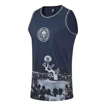 Футболка badfive графическая баскетбольная майка Li-Ning, синий