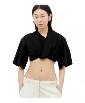 Футболка Bahia Court с v образным вырезом Jacquemus, черный