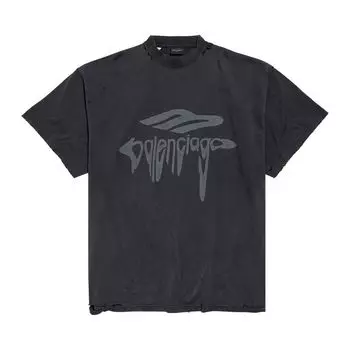 Футболка Balenciaga 3B Liquefied T-Shirt 'Faded Black/Anthracite', черный