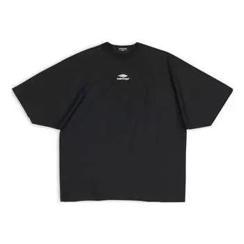 Футболка Balenciaga 3B Sports Icon Flat T-Shirt 'Black', черный