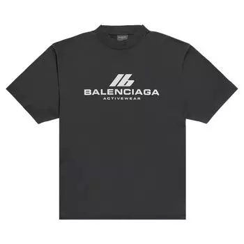 Футболка Balenciaga Activewear T-Shirt 'Faded Black', черный