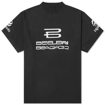 Футболка Balenciaga Ai Logo Inside Out T-Shirt, цвет Faded Black & White