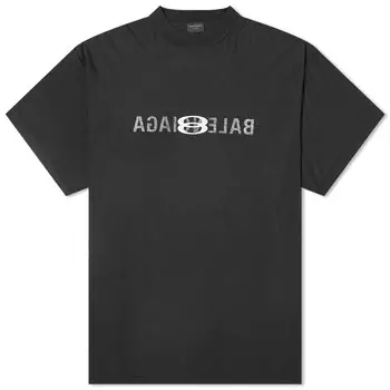 Футболка Balenciaga Ai Logo Inside Out T-Shirt, цвет Faded Black & White