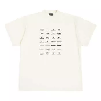 Футболка Balenciaga Archives Logos T-Shirt Oversized 'White', белый
