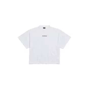 Футболка Balenciaga Back Cropped, черный/белый